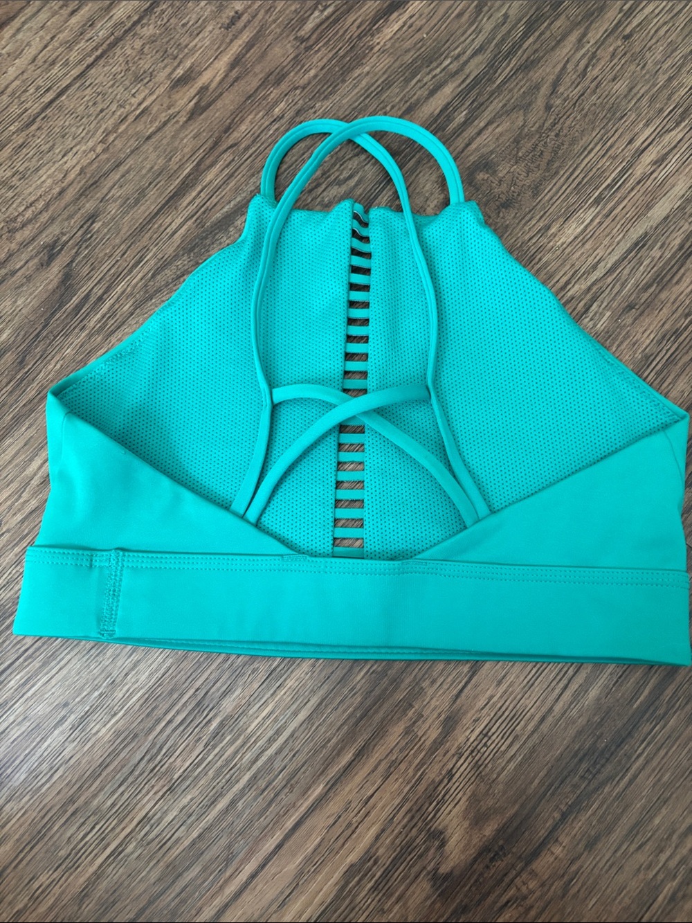 Nike Dri-FIT Indy Rainbow Ladder Sports Bra Teal High Neck Size Small - Picture 3 of 6